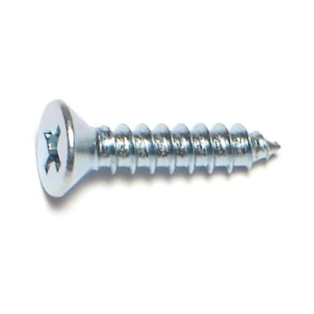 Midwest Fastener Wood Screw, #7, 3/4 in, Zinc Plated Steel Flat Head Phillips Drive, 35 PK 69845